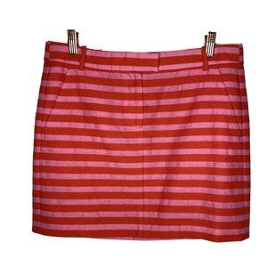J. Crew Size 6 Pink Striped Print Skirt